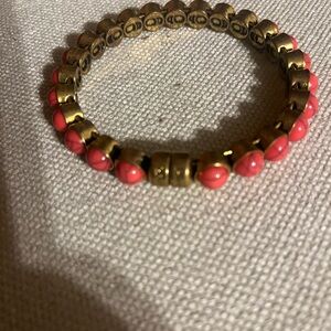 Plunder Gold and Coral Beaded Bracelet
